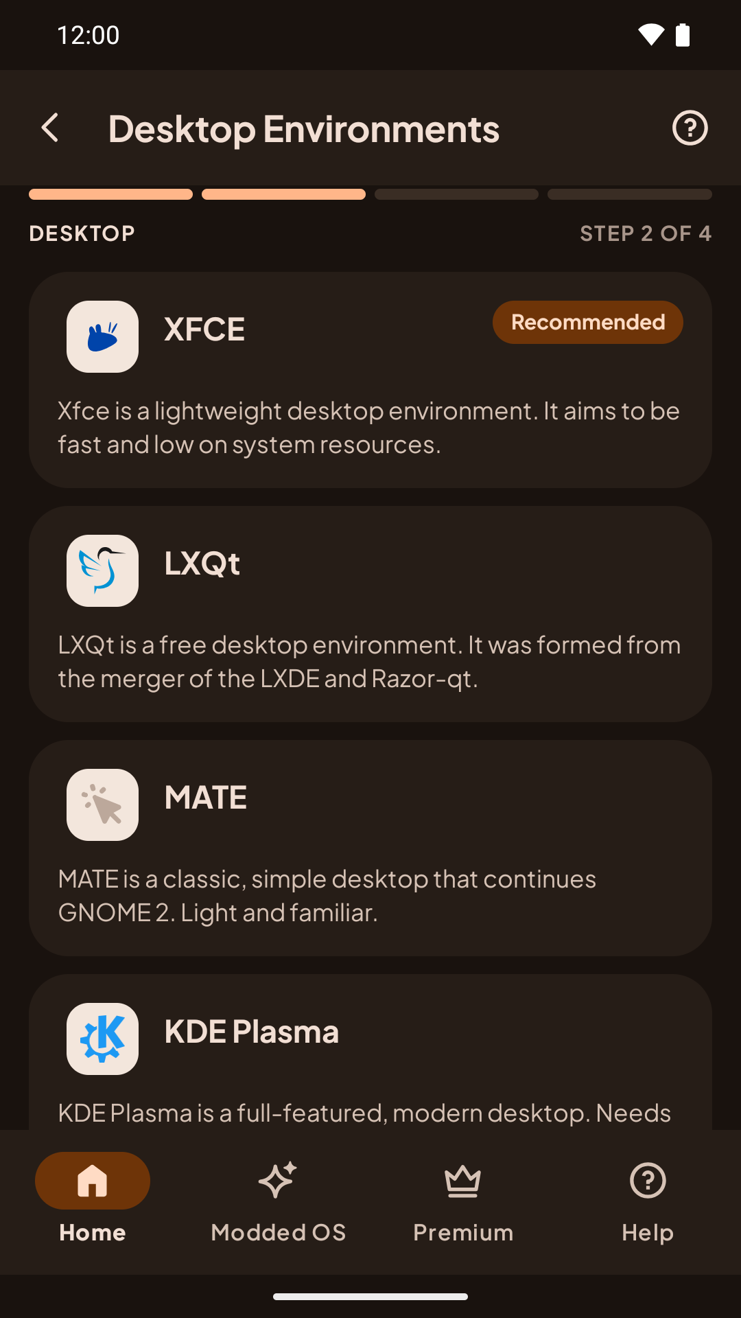 Choosing XFCE, LXQt, MATE or KDE Plasma for Debian