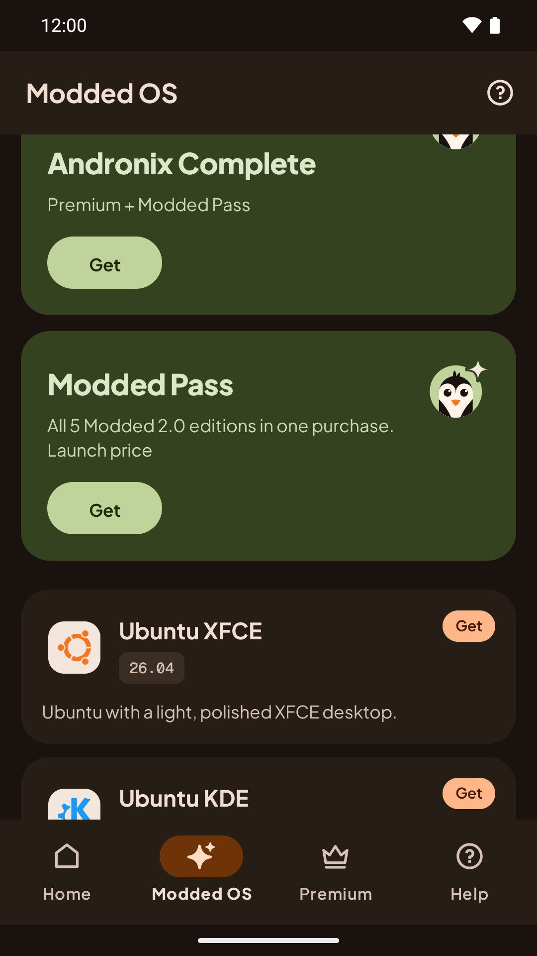 The Modded tab with Andronix Complete, the Modded Pass and the Modded 2.0 editions