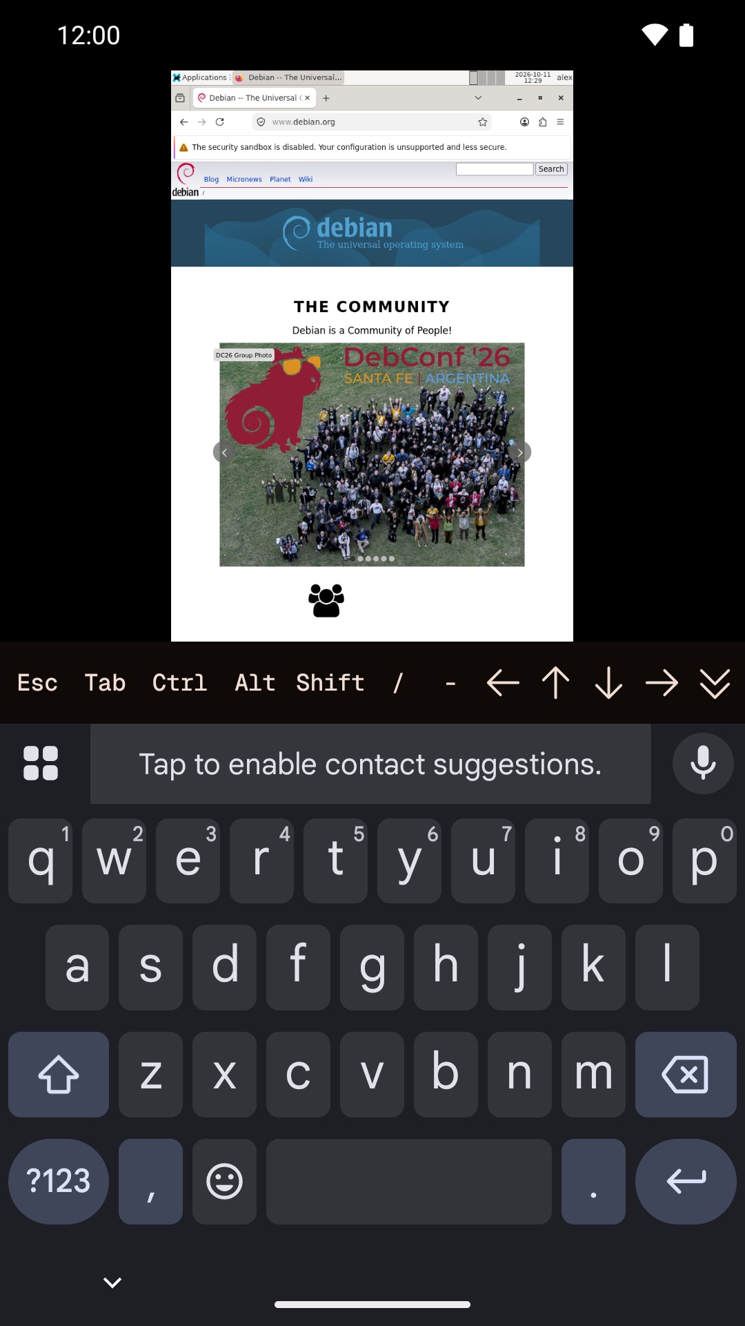 The phone keyboard with the extra-key row above it